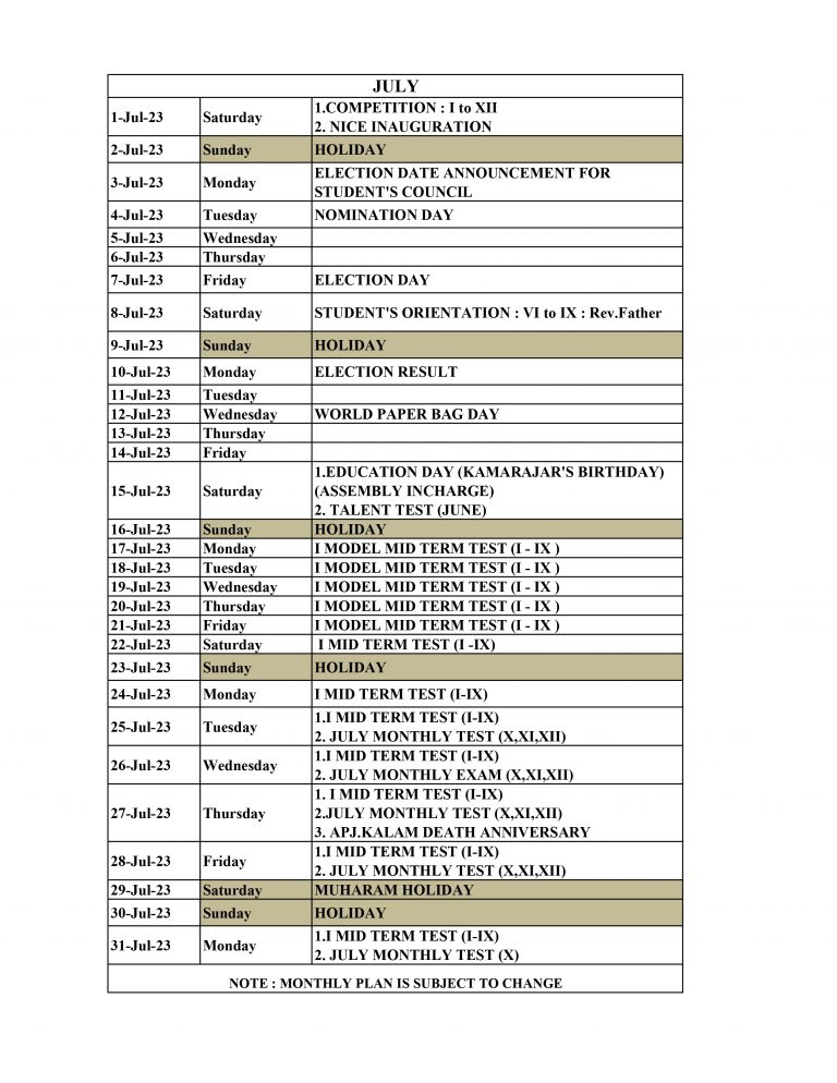 YEAR PLAN 2023-2024 -July